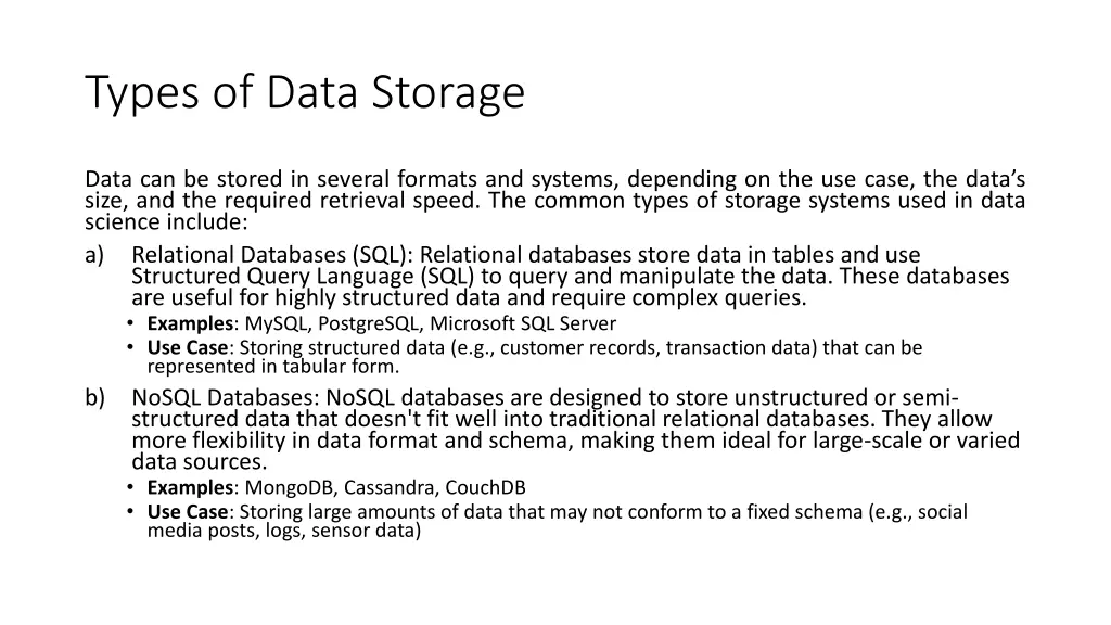 types of data storage