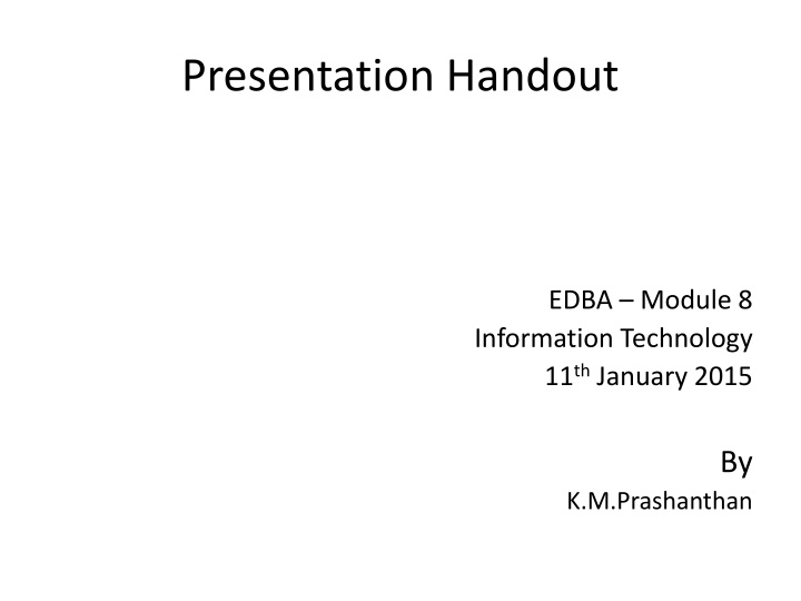 presentation handout