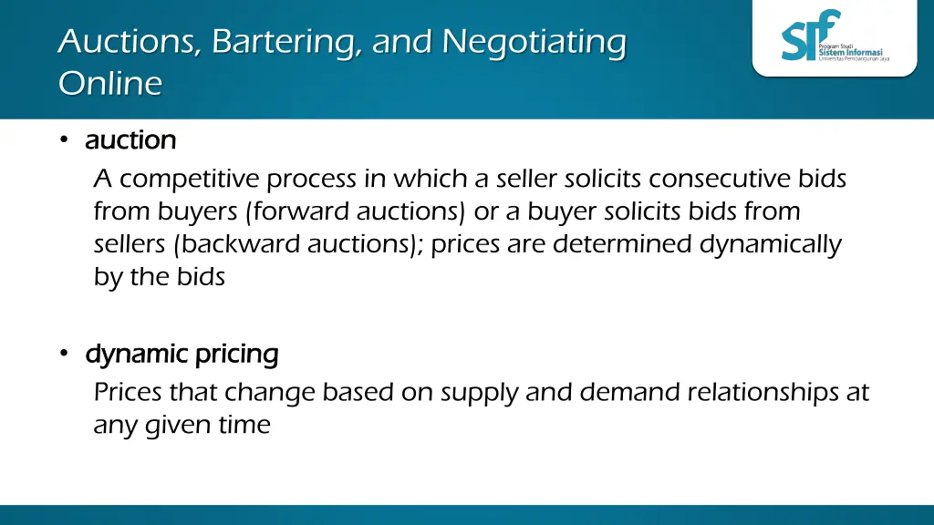 auctions bartering and negotiating online