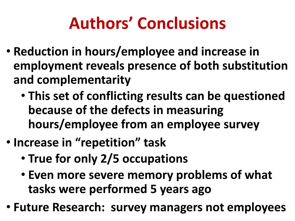 authors conclusions