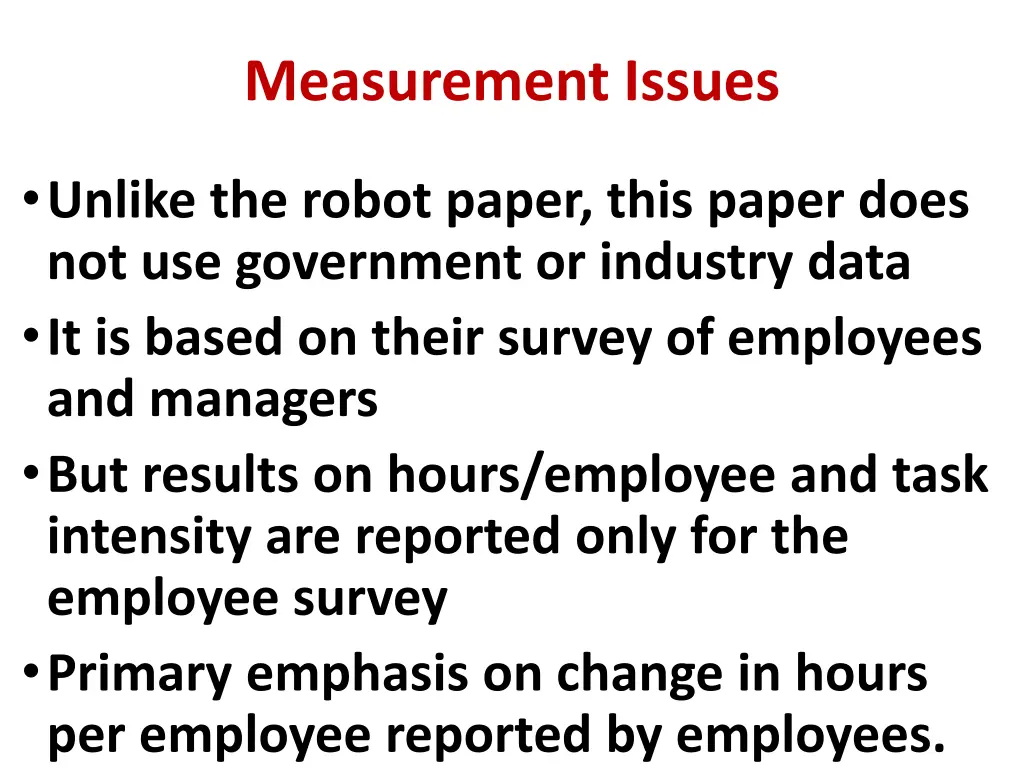 measurement issues