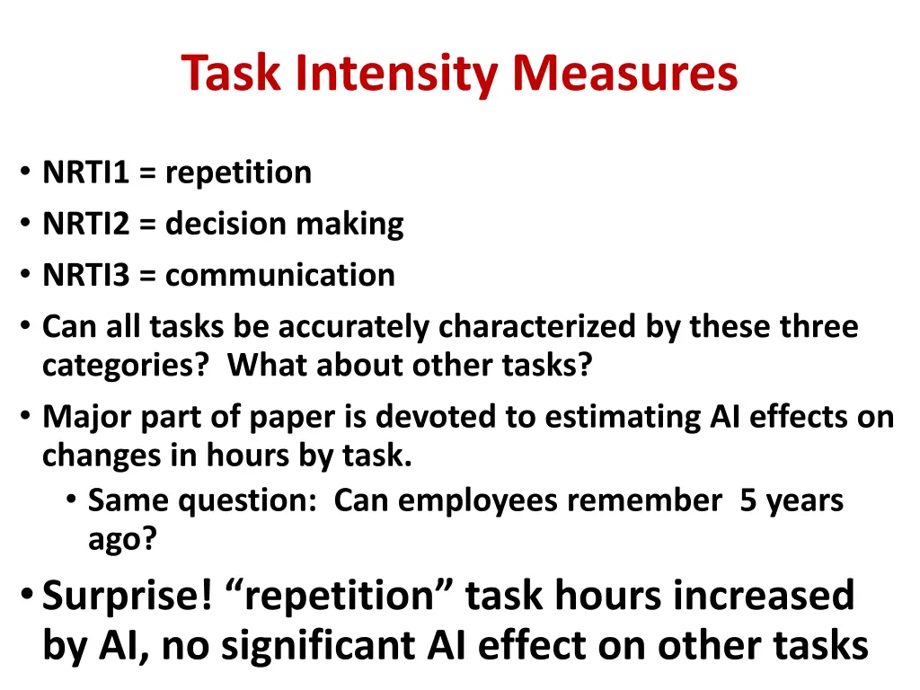 task intensity measures