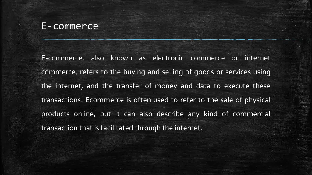 e commerce