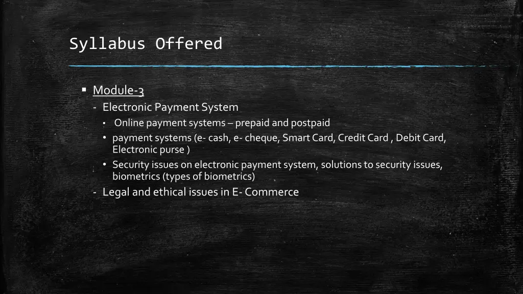 syllabus offered 1