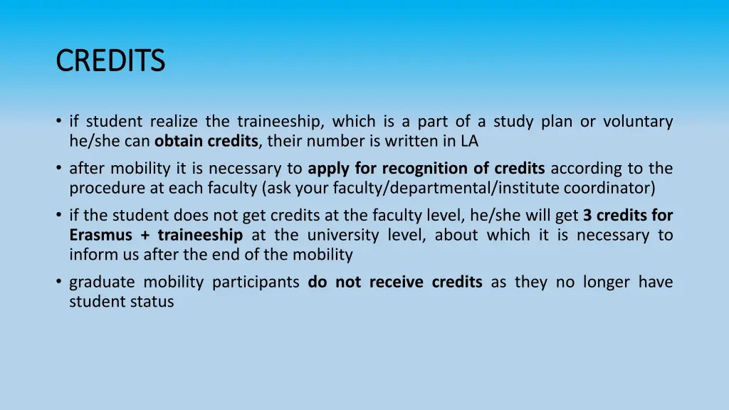 credits credits