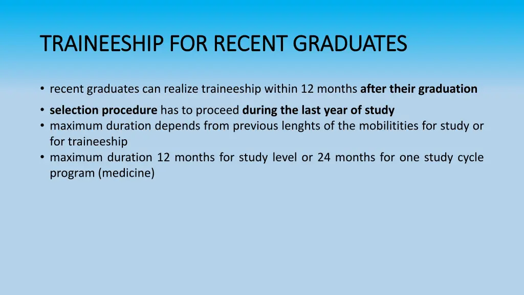 traineeship for recent graduates traineeship