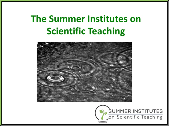the summer institutes on scientific teaching