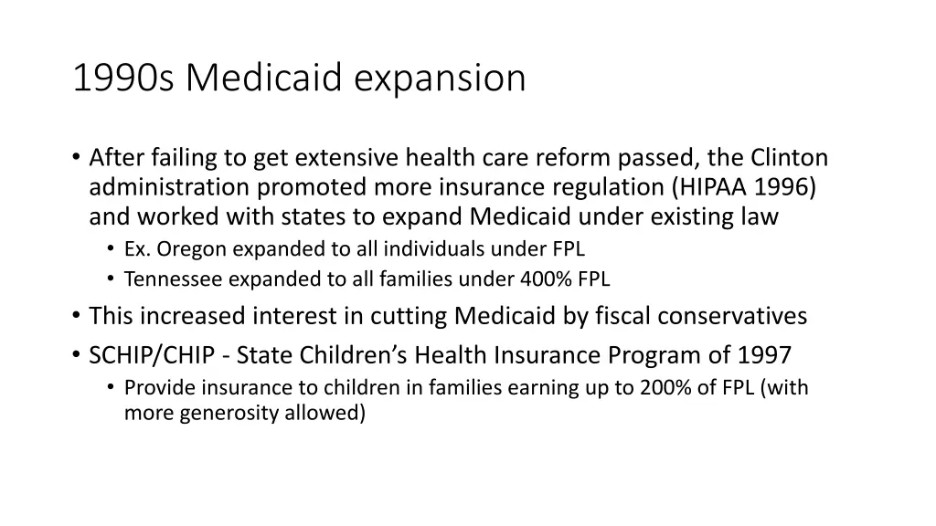 1990s medicaid expansion