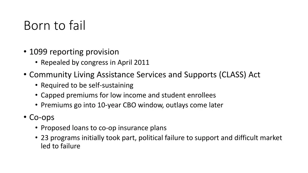 born to fail
