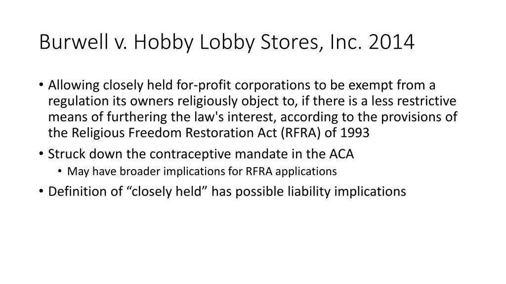 burwell v hobby lobby stores inc 2014