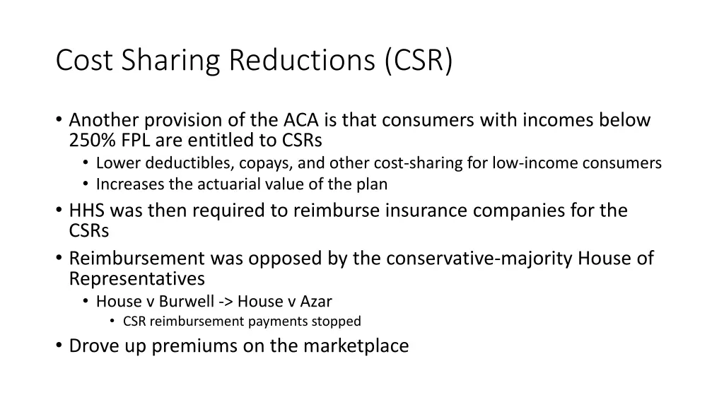 cost sharing reductions csr