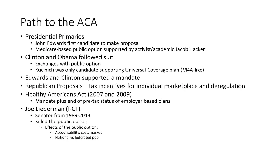 path to the aca