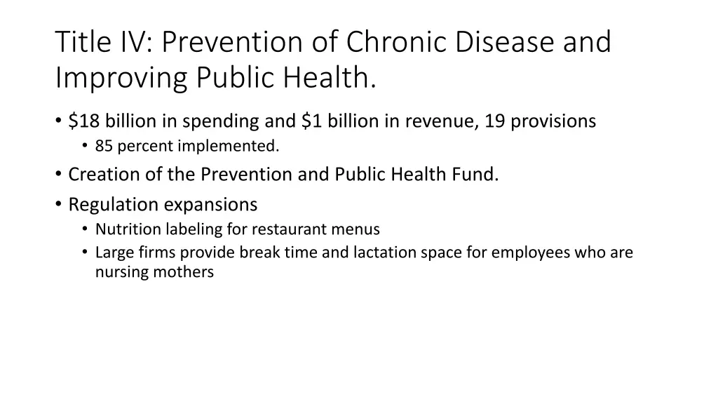 title iv prevention of chronic disease