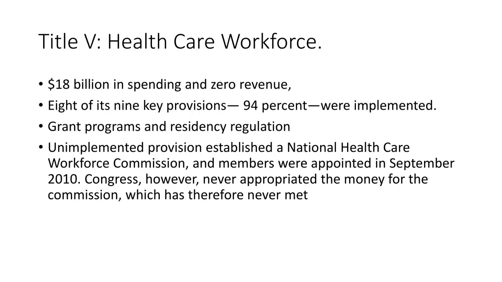 title v health care workforce