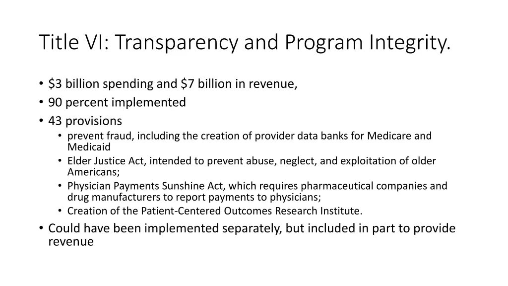 title vi transparency and program integrity