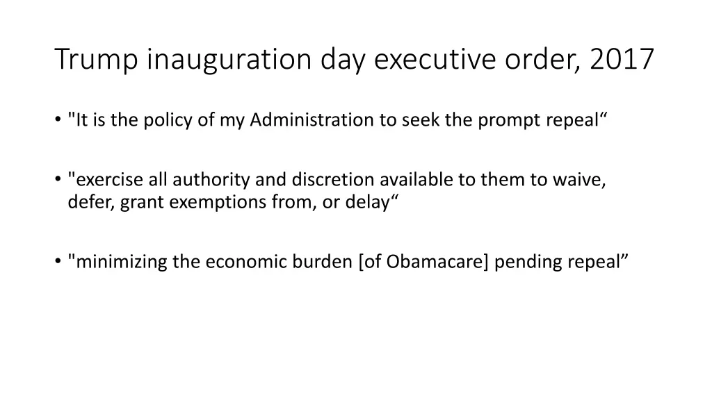 trump inauguration day executive order 2017