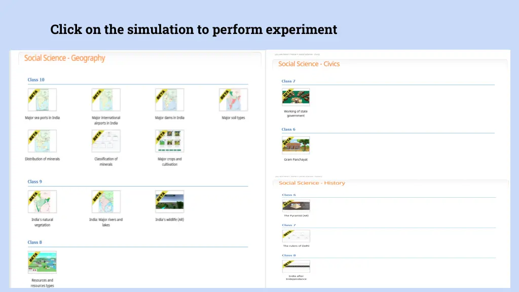 click on the simulation to perform experiment