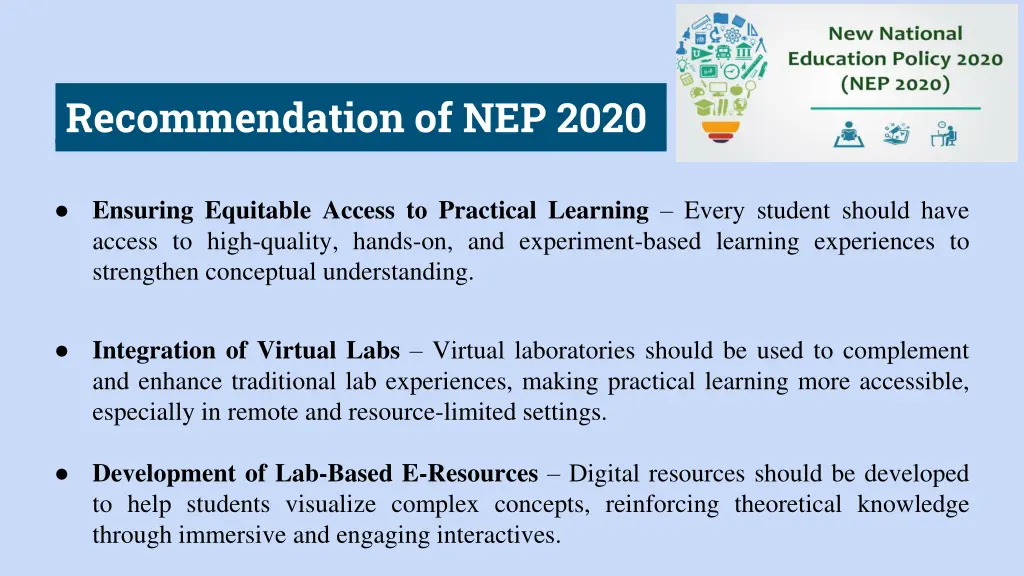 recommendation of nep 2020