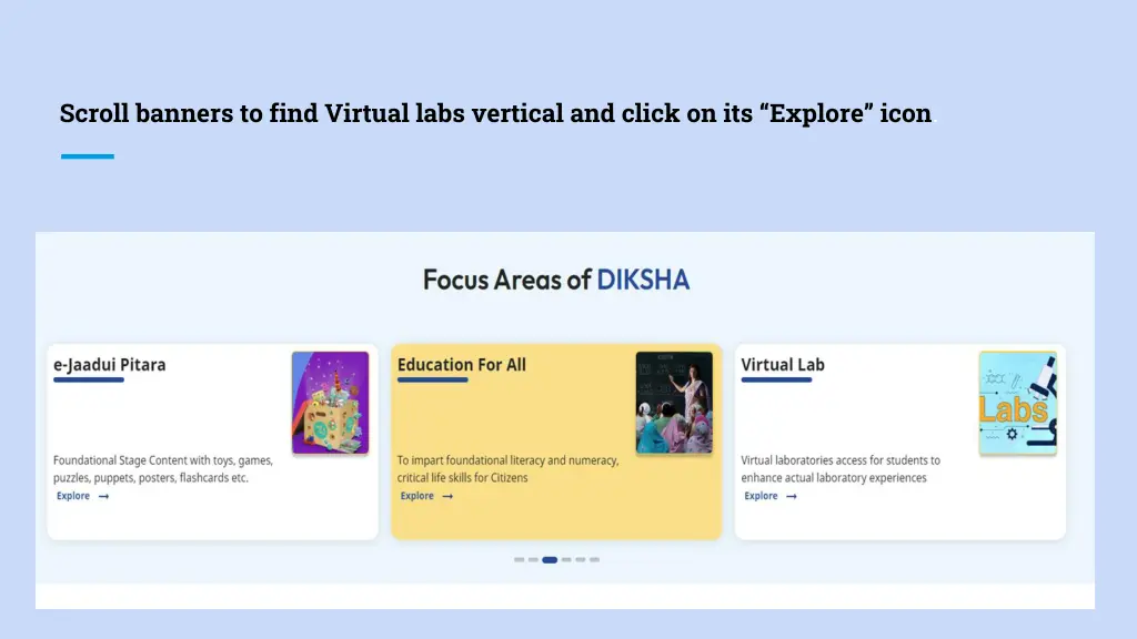 scroll banners to find virtual labs vertical
