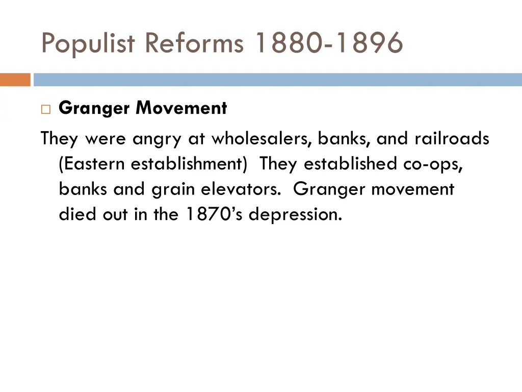 populist reforms 1880 1896