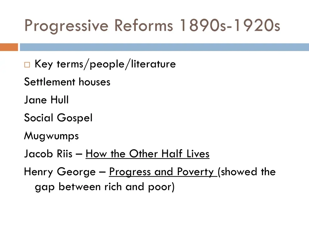 progressive reforms 1890s 1920s 3
