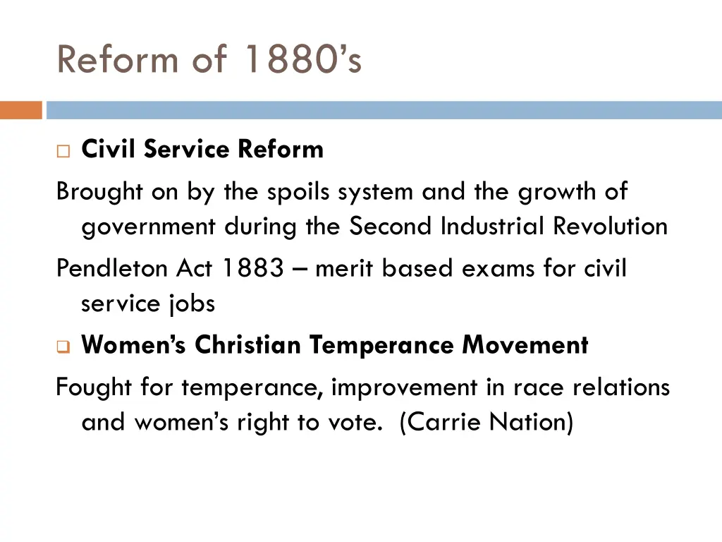 reform of 1880 s