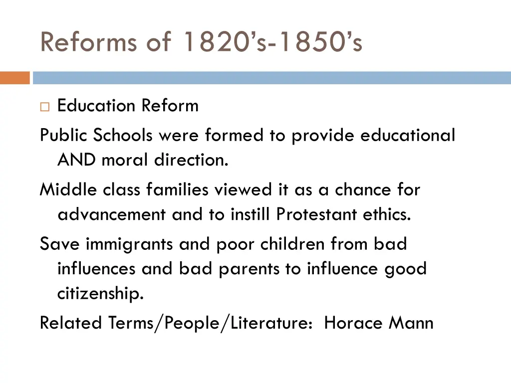 reforms of 1820 s 1850 s