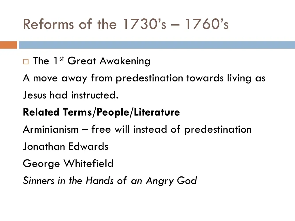 reforms of the 1730 s 1760 s