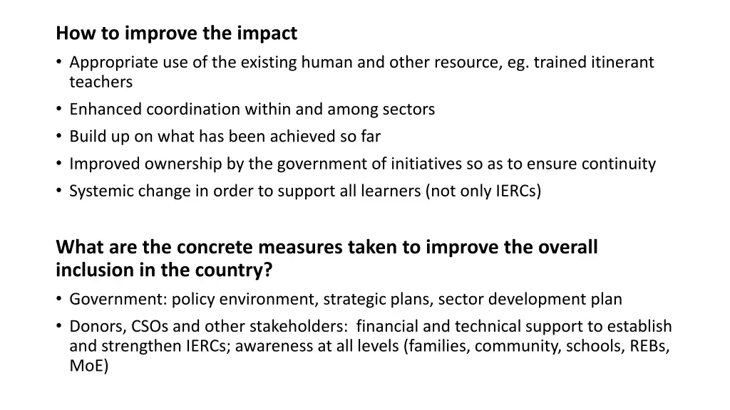 how to improve the impact appropriate