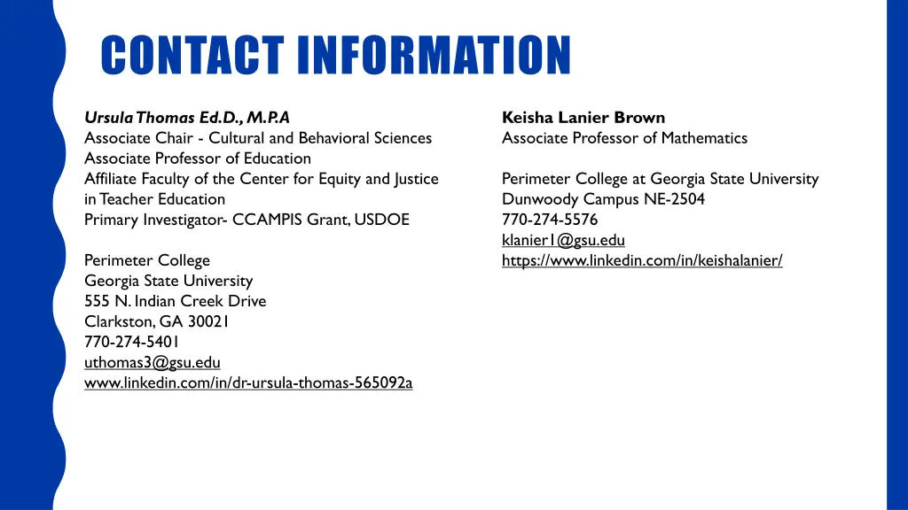 contact information