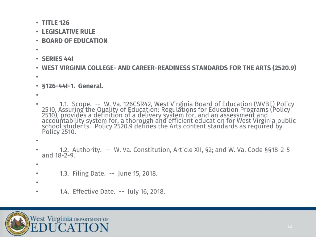 title 126 legislative rule board of education
