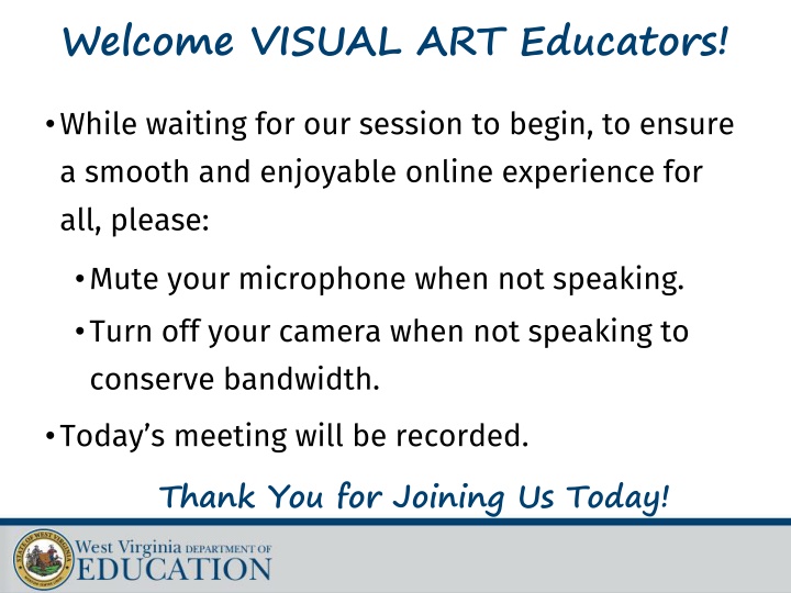 welcome visual art educators