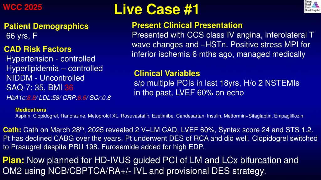 live case 1 present clinical presentation