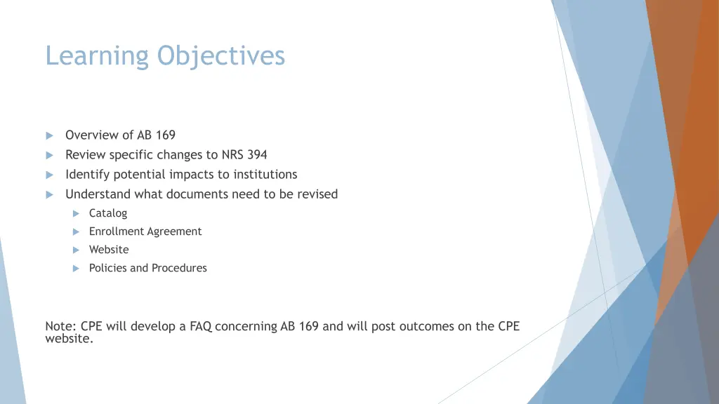 learning objectives