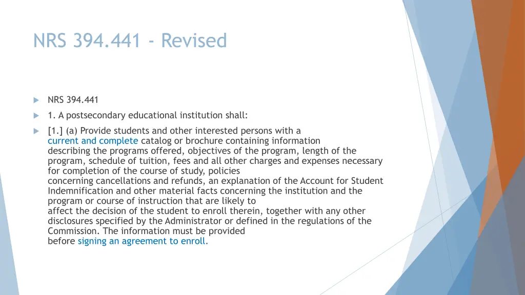 nrs 394 441 revised