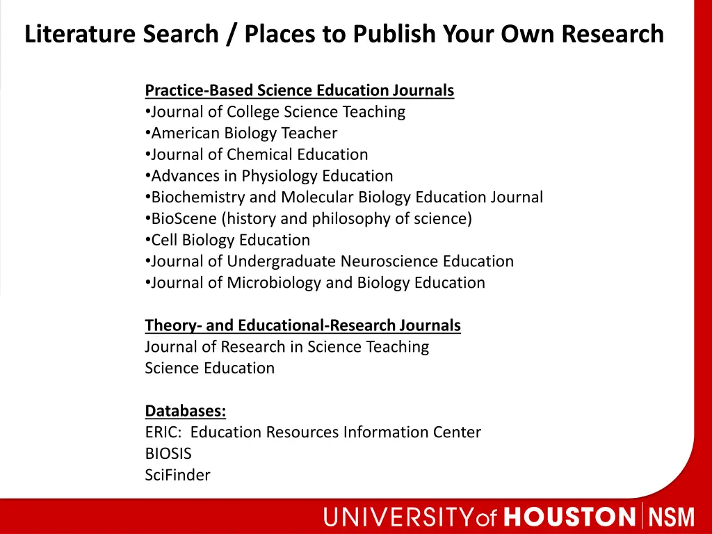 literature search places to publish your