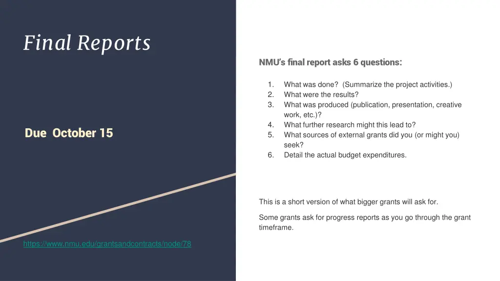 final reports