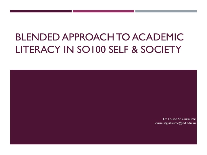 blended approach to academic literacy in so100