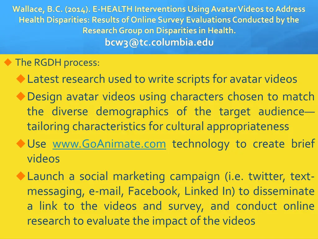 the rgdh process latest research used to write