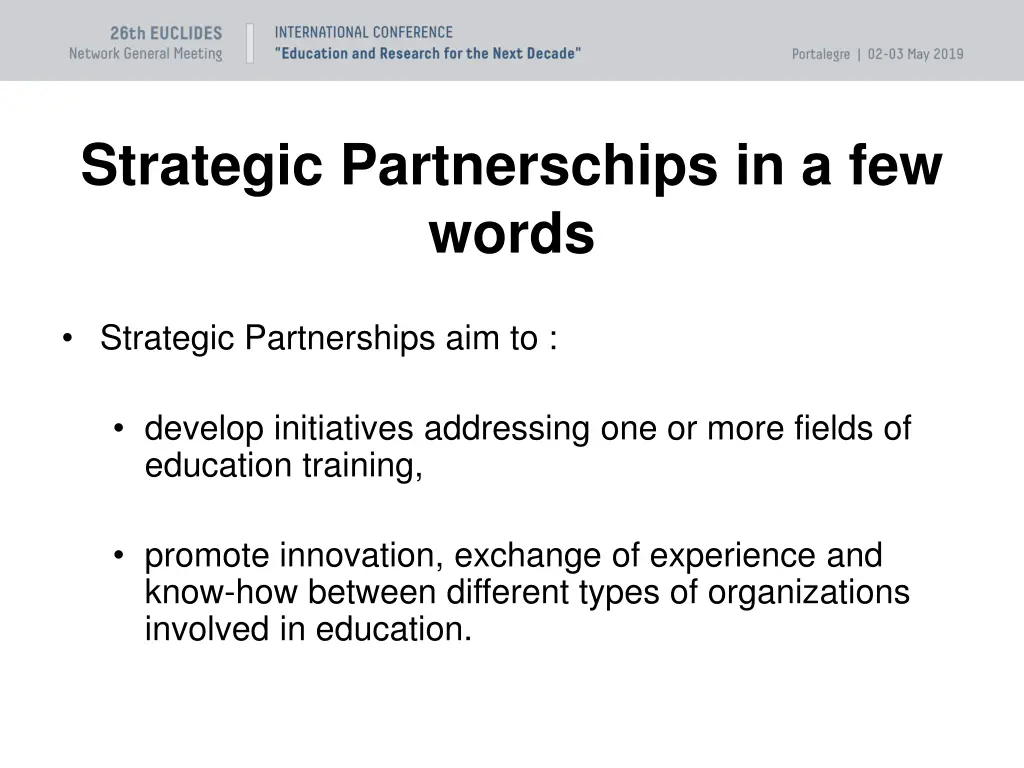 strategic partnerschips in a few words