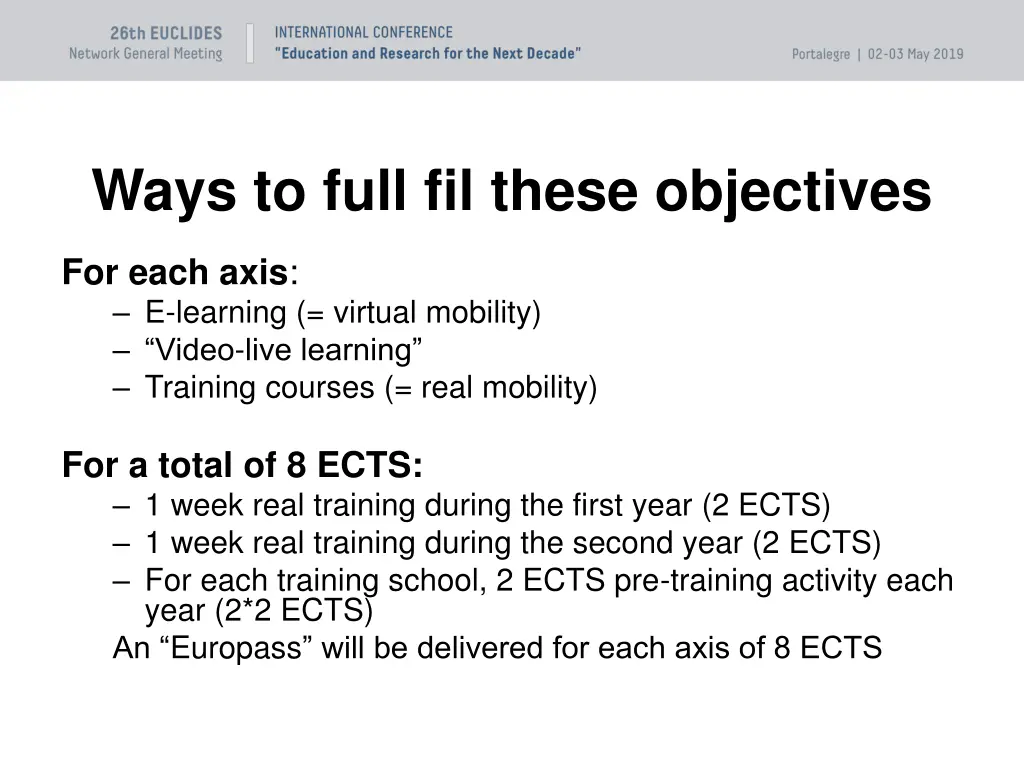 ways to full fil these objectives