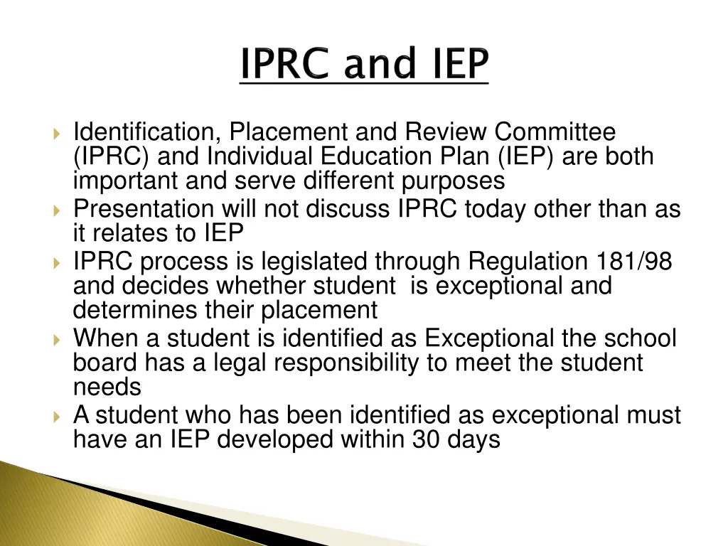 identification placement and review committee