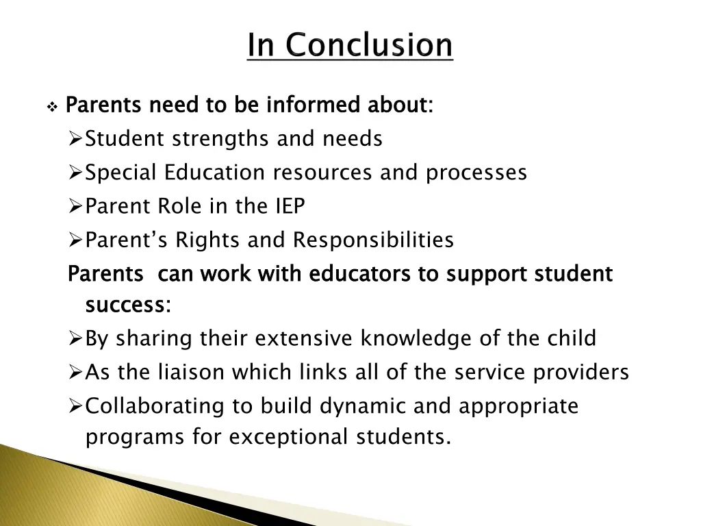 parents need to be informed about student