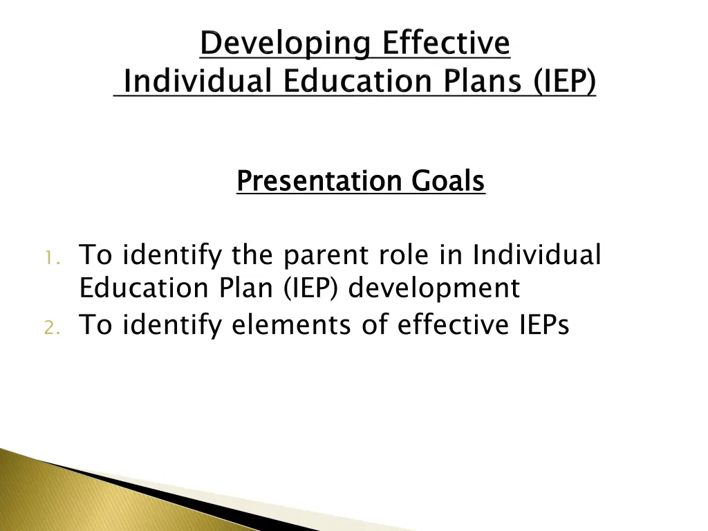 presentation goals