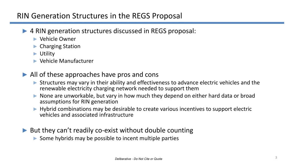 rin generation structures in the regs proposal