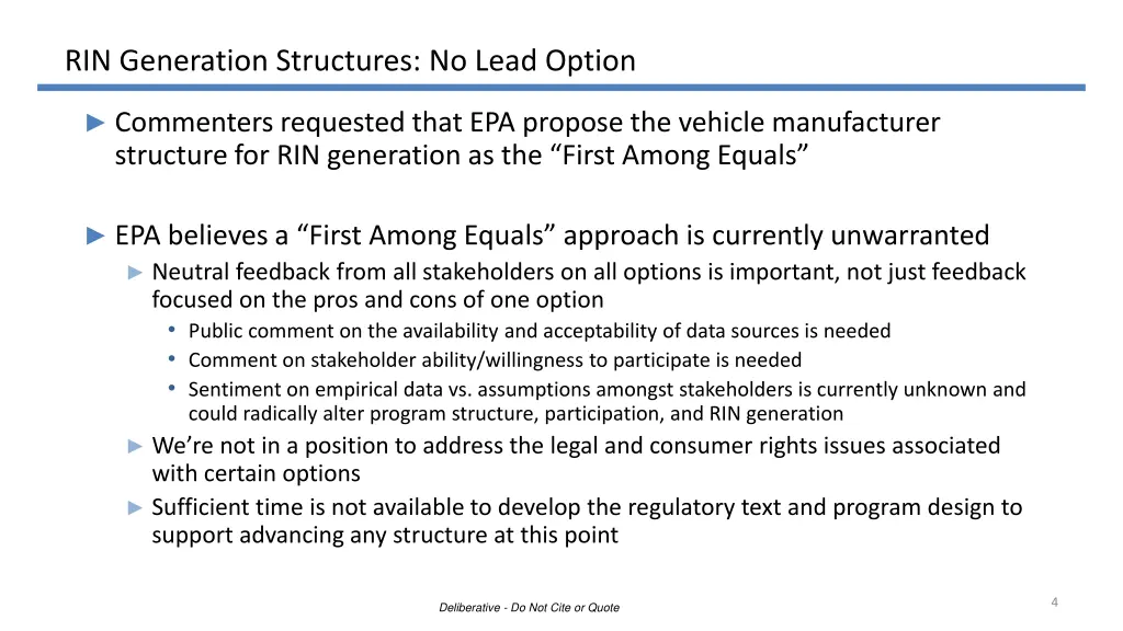 rin generation structures no lead option