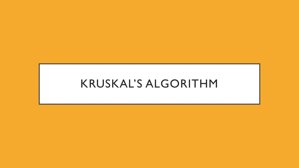 kruskal s algorithm