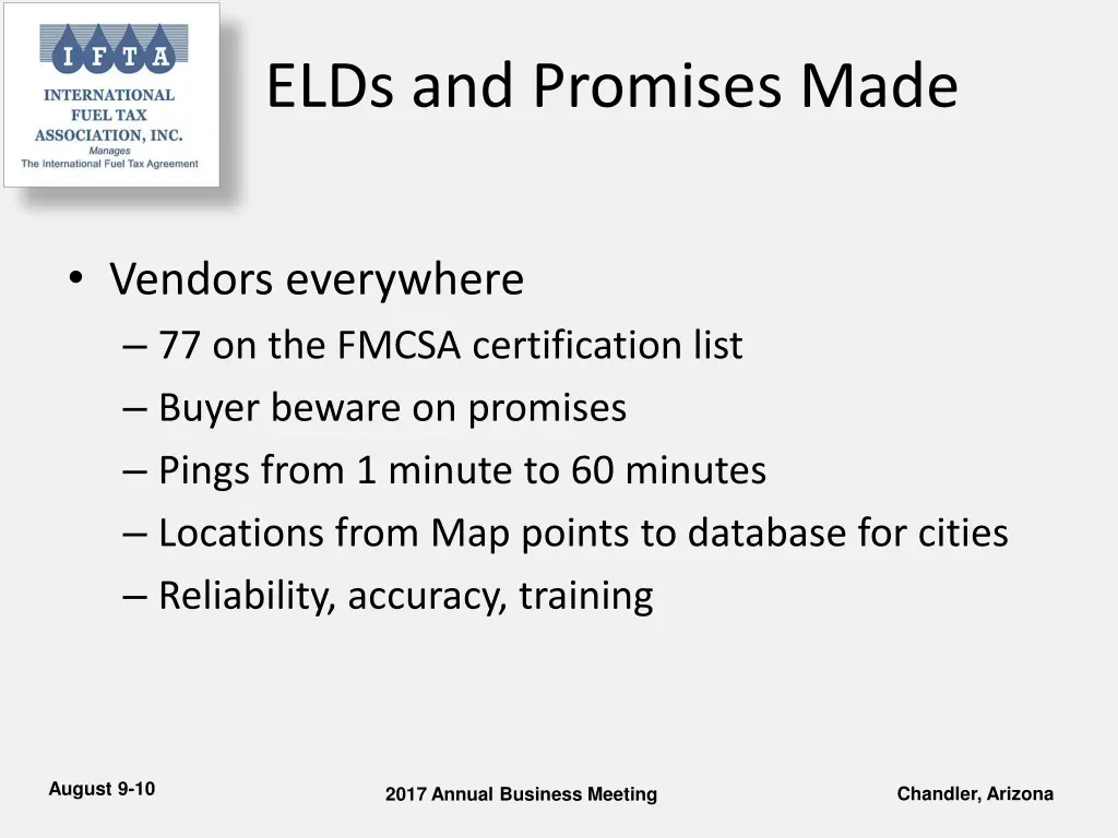 elds and promises made