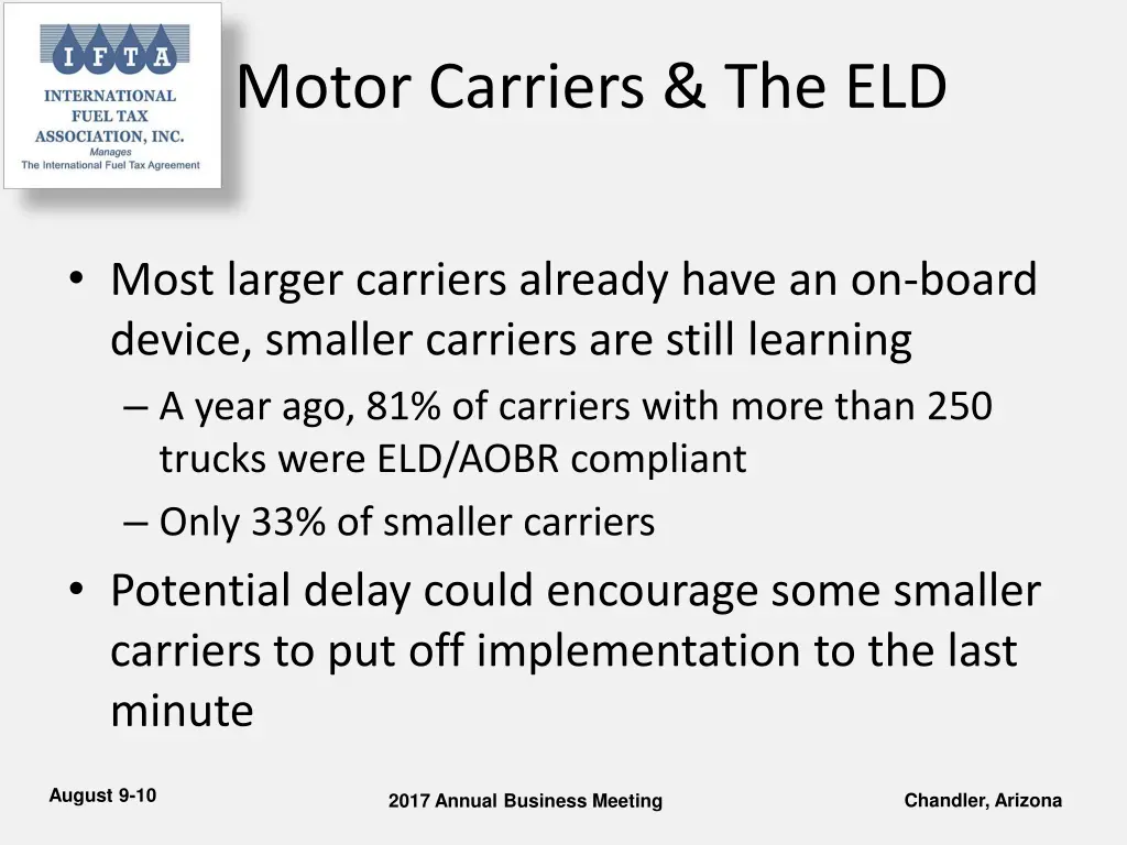 motor carriers the eld