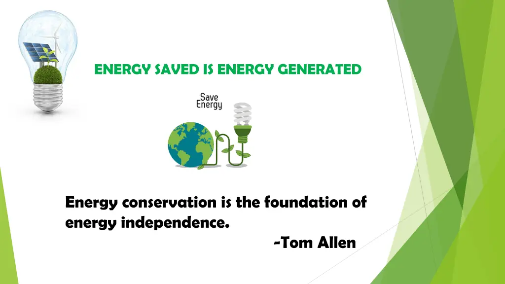 energy saved is energy generated